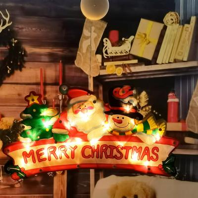 China LED Window Light Warm White With Suction Cup Indoor Snowman Reindeer Battery Window Decoration Christmas Decoration for sale