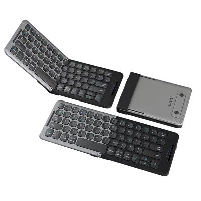 China High Quality Wireless Keyboard Ultra Slim Mini Bt Wireless Keyboard For IOS Android Foldable Rechargeable Pocket Laptop Computer for sale