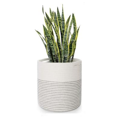 China Sundayhome Cotton Rope Basket Woven Planter Eco-Friendly Pastoral Indoor Planter for sale