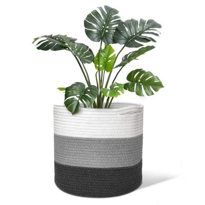 China Sundayhome Cord Hand Woven Pastoral Planter Indoor Planter for sale