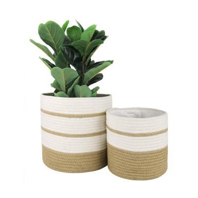 China Hot-selling pastoral decor Sundayhome cotton rope indoor rope planter home planter for sale