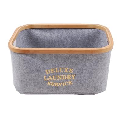 China Eco-Friendly Felt Sundayhome Sustainable Storage Basket For Gifts Foldable Fabric Basket for sale