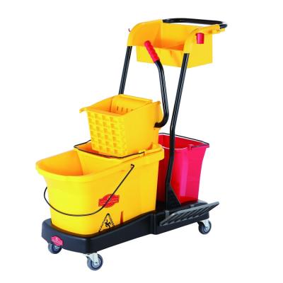 China Stored Water Mopping Combined System Water Bucket Two Side Bucket Combo Wiping Press for sale