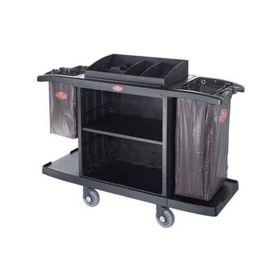 China Modern Black Plastic Utility Service Trolley PP Household Multiple Service Trolley Organizer for sale