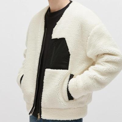 China Men Clothing Faux Fur Jacket Solid Color Anti-Shrink Sherpa Sweatshirt for sale