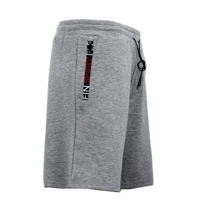 China Wholesale Anti-Wrinkle Gray Color Cotton Zip Pocket Men's Gym Workout Shorts With Custom Print Logo for sale