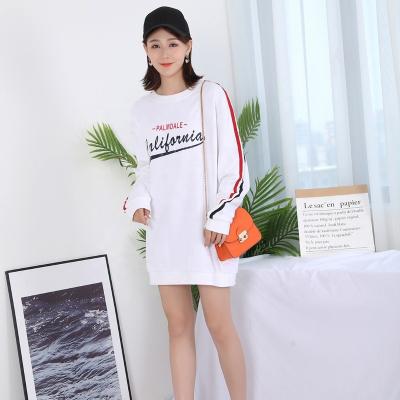 China 100% French Terry Hoodies Oversized Solid White Color Crewneck Anti-Shrink Cotton Sweatshirt For Women for sale