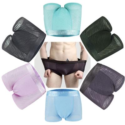 China Plus Size Men's Sexy Ice Silk Boxers Antibacterial Feeling Underwear Briefs Panties for sale