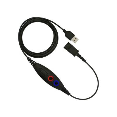 China Telecommunication Equipment USB Adapter Cable QD (Quick) to USB Plug, Speaker Volume and Mic Mute Control Connects Headset to Laptop PC Softphone for sale