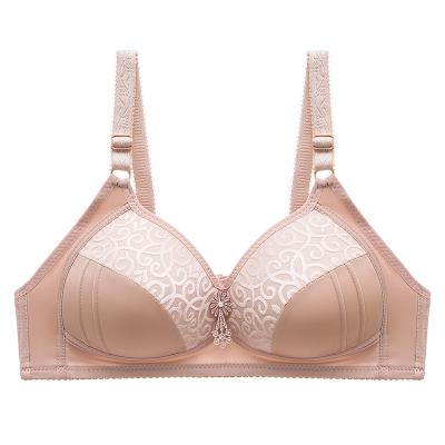 China QUICK DRY Women Thin No Steel Ring Mother's Bra Breathable Bra Size Plus Gathered Large Size Underwear Women for sale