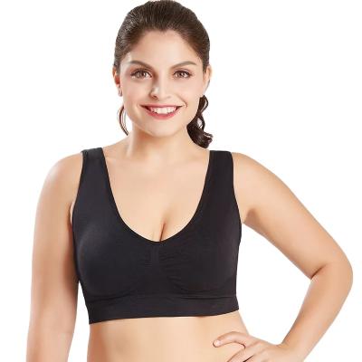 China Zero tie QUICK DRY plus size no steel ring no brand adjustment bra one piece thin sports yoga bra for sale