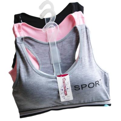 China Breathable Detachable Sponge Girl Underwear Without Steel Type Student Bra Girl Sports Ring Solid Color Cotton Vest Bra for sale