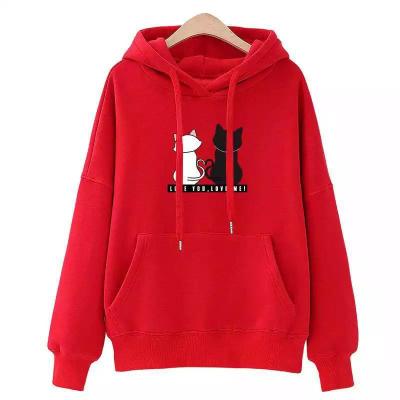 China Autumn And Winter New Style Women's Plush Thickening Fashion Loose Sweater Hooded Sweater Anti-wrinkle Wholesale for sale