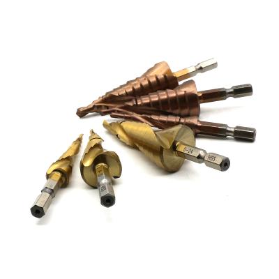 China High Quality Step Drill Hex Shank Carbon Steel Step Drill Bits Hex Shank For Metal Drilling for sale