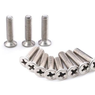 China Customized stainless steel cross countersunk heads screw flat head bolt with standard tornillos GB19 fasteners for sale