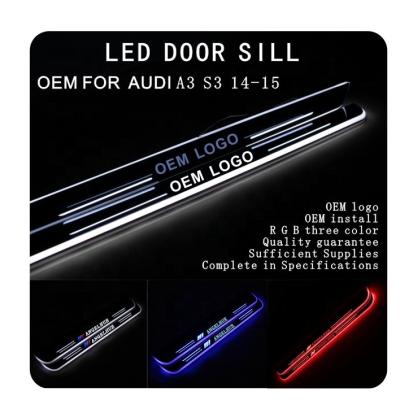 China Car Interior Decorative Strip Light Led Moving Door Sill Light Wear For Audi A3 for sale