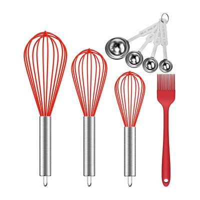 China Viable Silicone Beater Sets 5 Pcs Cookware Set Silicone Beater Brush Doser Set for sale