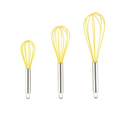 China Viable Silicone Egg Beater Sets 3 Pcs Baking Tools Hand Mixer Silicone Beater Egg Beater for sale