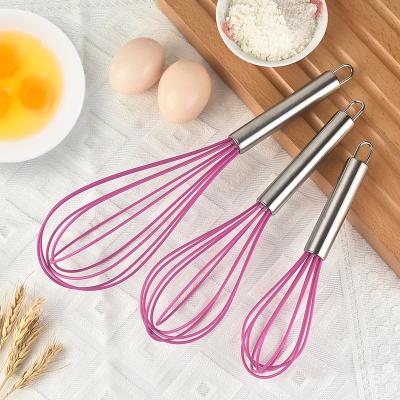 China Viable Egg Beater Beater Sets 3 Pcs Harden Tools Manual Egg Mixer Beater Silicone Egg Beater for sale