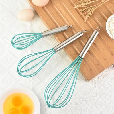 China Sustainable Silicon Egg Beater Sets 3 Pcs Hand Cook Customized Mini Kitchen Beater Silicon Egg Beater Sets for sale