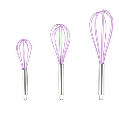 China Viable Kitchen Utensils Amazon Hot Sale Multi Color Silicone Egg Beater Set 3 Pcs Egg Beater Set for sale