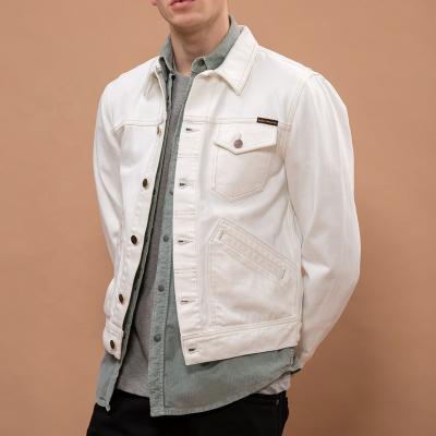 China 2019 viable new fashion white contrast stitch denim jacket with cheap factory price for sale