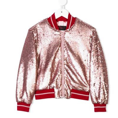 China Newest Sustainable Custom Embroidery Sequin Jacket For Girl With Zipper for sale