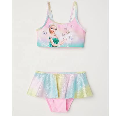 China 2019 Hot Selling Anti-UV Wholesale Children's Knitted Bikini Tankinis Swimsuit For Girls for sale