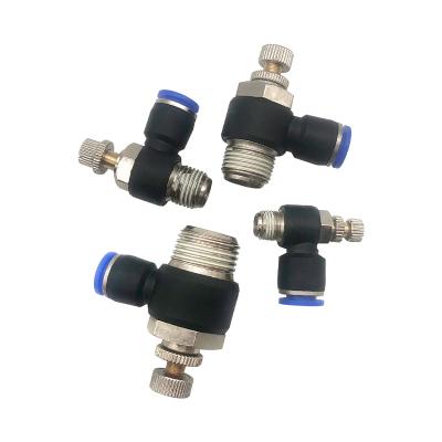 China Hotels SL Pneumatic Throttle Valve Air Speed ​​Regulating Valve Quick Connect Hose Connector Throttle Check Valve for sale