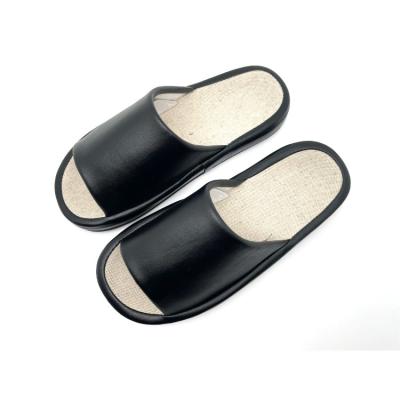 China 2022 Spring Thin Single Leather Indoor Slipper Autumn Japanese Cotton And Canvas Home Slippers for sale