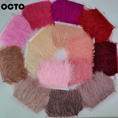 China High Quality Dress Accessories Manufacturer 8-18CM Ostrich Feather Trimming Fringe Fabric Tassel Sewing Trim For Dress Wedding Shoes for sale