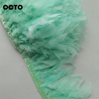 China Marabou Feather 45 Ready-to-Boat Colors Natural Turkey Fringe Trim Decorative Lace Dance Costume Chandelle Feather Trim for sale