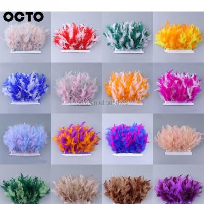 China Clothing Accessories Manufacturer Supply Mixed Colors Turkey Plumage Fringe Trimming Matched Chandelle Feather Trim Carnival for sale