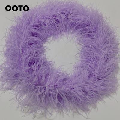 China Ostrich Feather 6 Plys Lavender Purple 9-11cm Thick Fluffy Soft Sewing Trim Ostrich Feather Boa Trim Scarf for sale