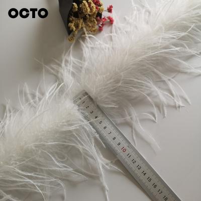 China Wholesale 11-13CM Ostrich Feather 1 Ply Dyed Colors Party Carnival Ostrich Marabou Feather Boa Trim Dress Sewing Costumes for sale