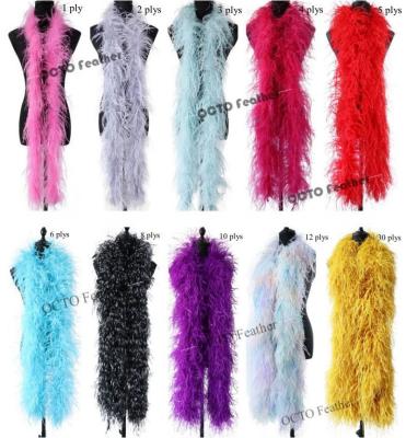 China Ostrich Feather Luxury Costume Thick Heavy Fluffy Plys Ostrich Feather Feather Boa Trim Hem Scarf Trimming 1/3/7/10/30 for sale