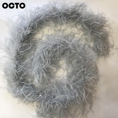 China Ostrich Feather Scarf 1.8M Couture Luxury Imported Ostrich Feather 15-18cm Thick 2.5 Plys Trimming Ostrich Lurex Feather Boas for sale