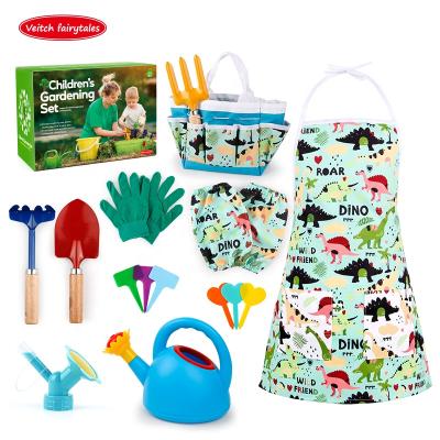 China Veitch Pastoral Fairy Tales Kids Gardening Equipment Set Apron Watering Can Shovel Preschool Play Toy Gift For Girl Boy Outdoor Tool Garden for sale