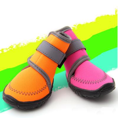 China Stocked Reflective Barrel Dog Pet Cat Dog Shoes Custom Color Waterproof Anti-Skid Candy Long Boots for sale