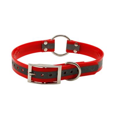 China Hot Selling Amazon Pet Collars Center O-ring Polyurethane Reflective Dog Collar New Style Reflective For Small Medium Large Dogs for sale