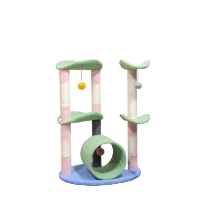 China High Quality Sustainable Safe Stable Solid Wooden Interactive Pet Toys, Cat Climbing Frame Cat Tree for sale