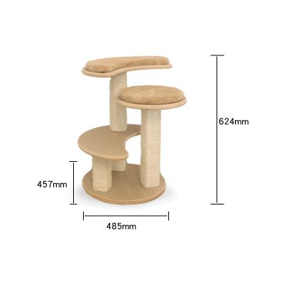 China Viable Factory Wholesale Wooden Cat Climbing Frame Pet Furniture Entertainment Cat Tree Pole Tower for sale