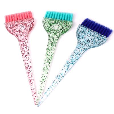 China Glitter Hair Dye Comb Highlight Hair Brush Waterproof Handle Baked Oil Dye Brush Dyed Transparent Soft Hair Pearl Dye Brush for sale