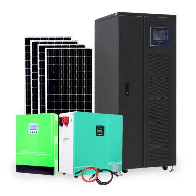 China Home Solar Powered 10kw 100000 Watt Off Grid Solar System With Lithium Battery PV Panels Kit Price Easy Installation Complete Set for sale