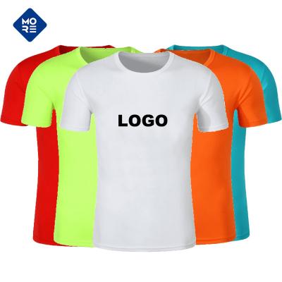 China Wholesale Blank Quick Dry Custom Logo Men's T-shirt Men's T-shirt Sportswear Clothing T-shirt 180gsm Polyester Gym for sale