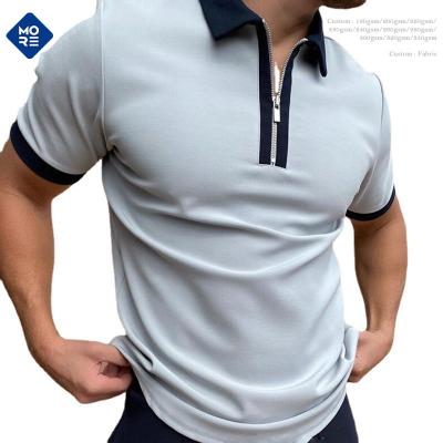 China Other Color Block High Quality Custom Collar Zipper Logo Polo Shirts Sublimation Polo Shirts For Men for sale