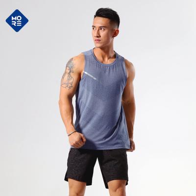 China Other Custom Tank Tops Loose Fit Muscle Polyester Joggers T-shirt Gym Vest Training Single Sleeveless T-Shirt For Men for sale