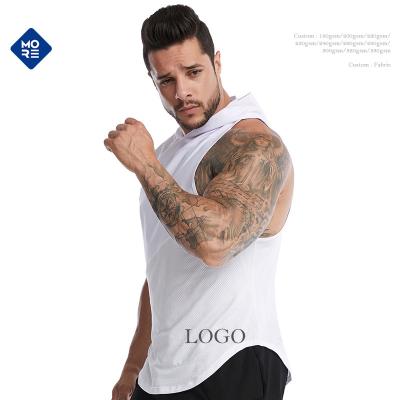 China Others Wholesale High Quality Hooded Polyester Men's Sleeveless T-shirt Elastic Sleeveless T-shirt For Men's Sportswear T-shirts for sale