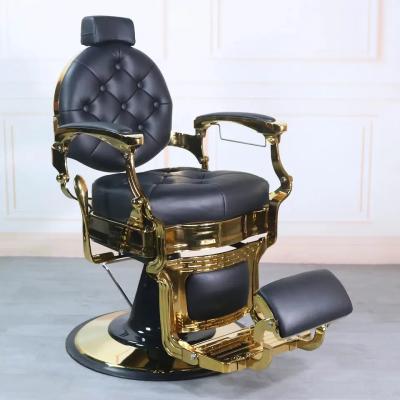 China Modern Black Vintage Heavy Duty Barber Chair Cheap Hairdressing Furniture Custom Antique Barber Shop Equipment for sale