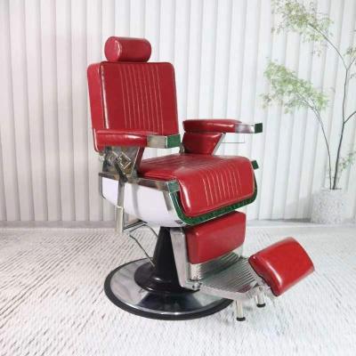 China Retro Hair Contemporary Hydraulic Cutting Grooming Massage Chair Salon Extended Hairdressing Barber Chair for sale